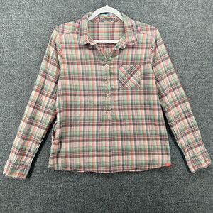 prAna Shirt Womens M Plaid Tunic Long Sleeve Casual Outdoor Peasant‎ Boho Grunge